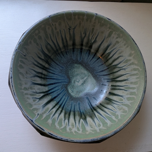 Richard Aerni Studio Art Pottery Bowl Aqua Blue Green Signed - Picture 2 of 11
